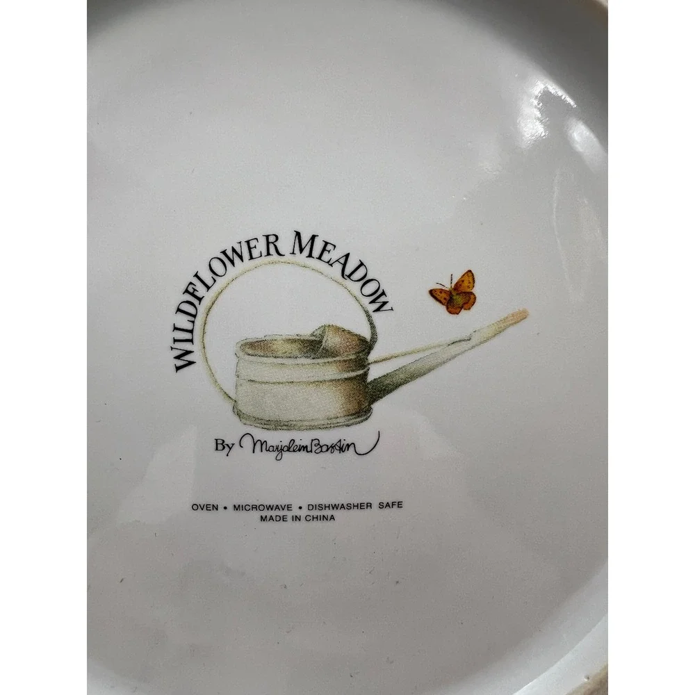 Vtg Marjolein Bastin Wildflower Meadow Pasta Soup Bowl Botanical Bees Birds 8.5